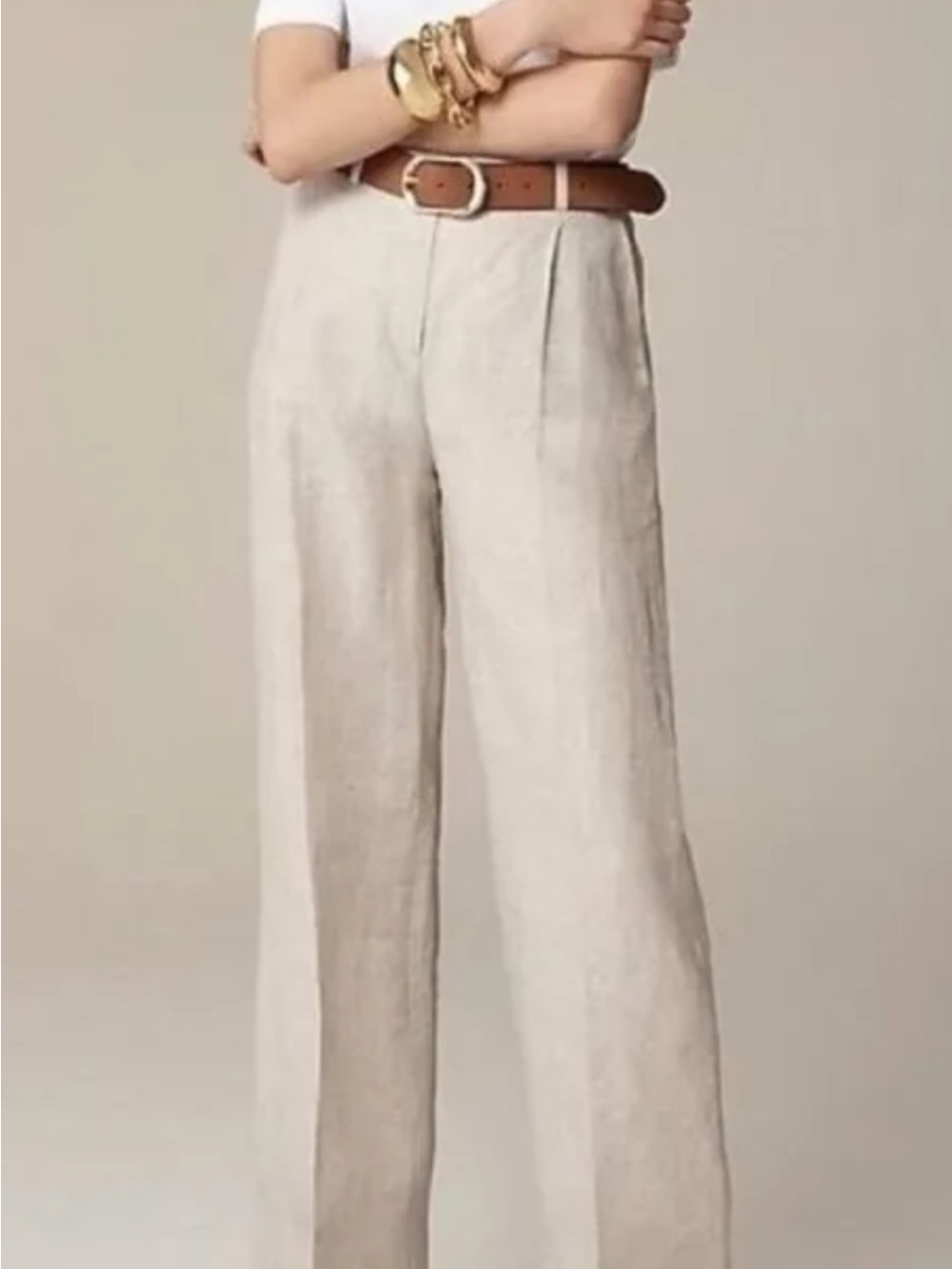 J. Crew Essential wide leg pant 100% linen